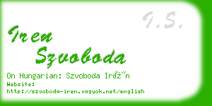 iren szvoboda business card